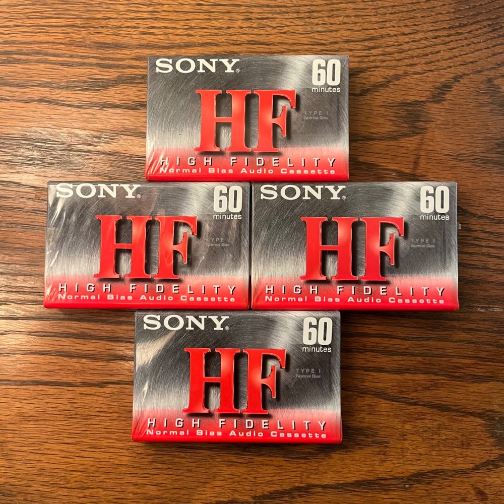 Sony HF 60 Minute High Fidelity Normal Bias Blank Audio Cassette Tapes 4 Pack
